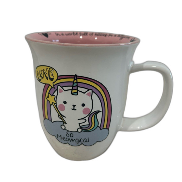 10 Strawberry Street Ceramic Mug Multi-Color Meowgical Unicorn Kitty - Picture 2 of 12